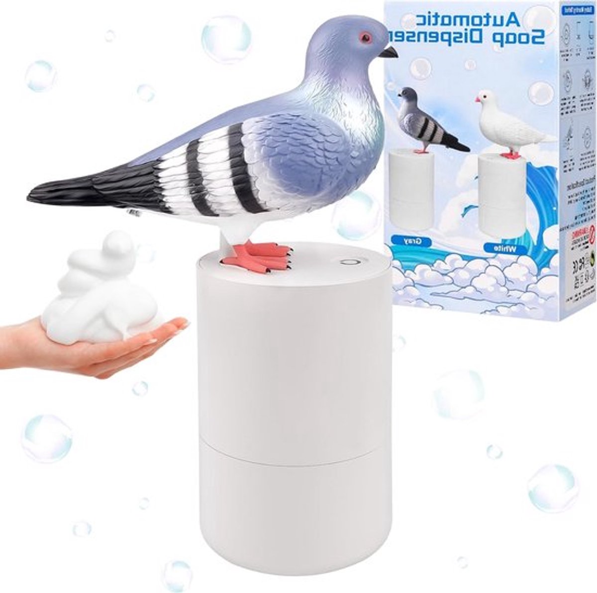 Automatische Zeepdispenser met Infrared Bewegingssensor, 300ml Handzeepdispenser voor Badkamer en Keuken, Touchless Zeepdispenser in Zwart