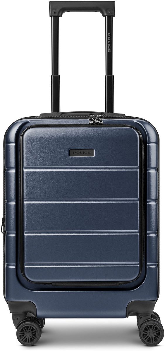 Police Dublin 4 wielen Cabinewagen S 54 cm Laptopvak met uitbreidingsplooi - Harde bagage - Combinatieslot - dark blue