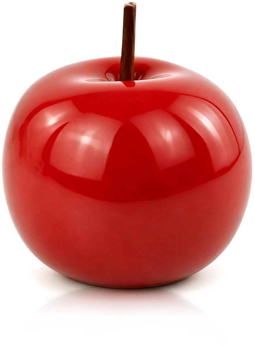 SnelShoppen - Keramische Fruitsculptuur Standbeelden Decoratie voor Woonkamer Eetkamer Slaapkamer Bureau Kantoor - Rood - Unieke Binnendecoratie Acces
