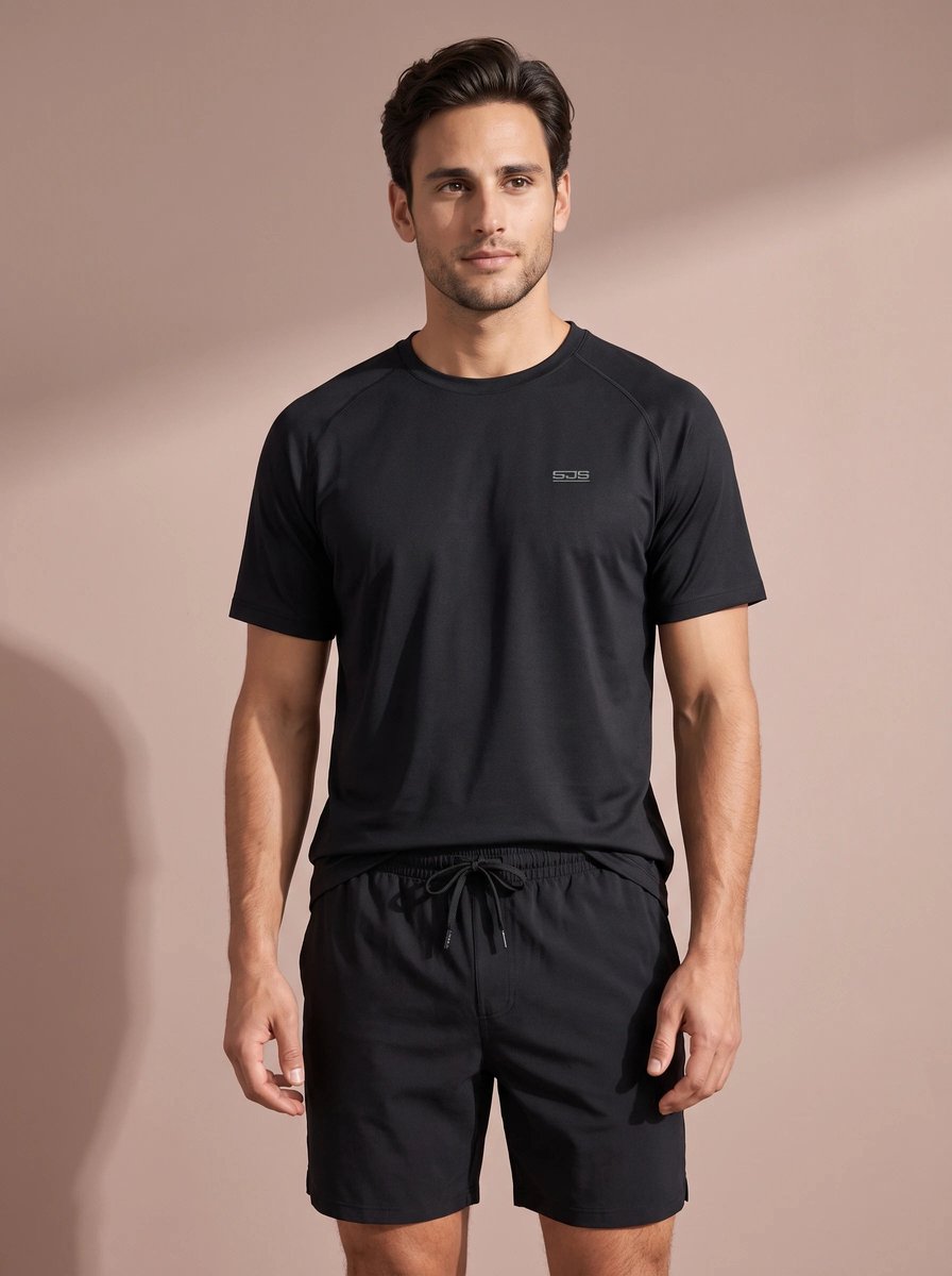 Sjeng Sports NYDER - Maat: S Black - Tennis Shirt Mannen - Sportshirt - 87% polyester, 13% elastaan, single jersey