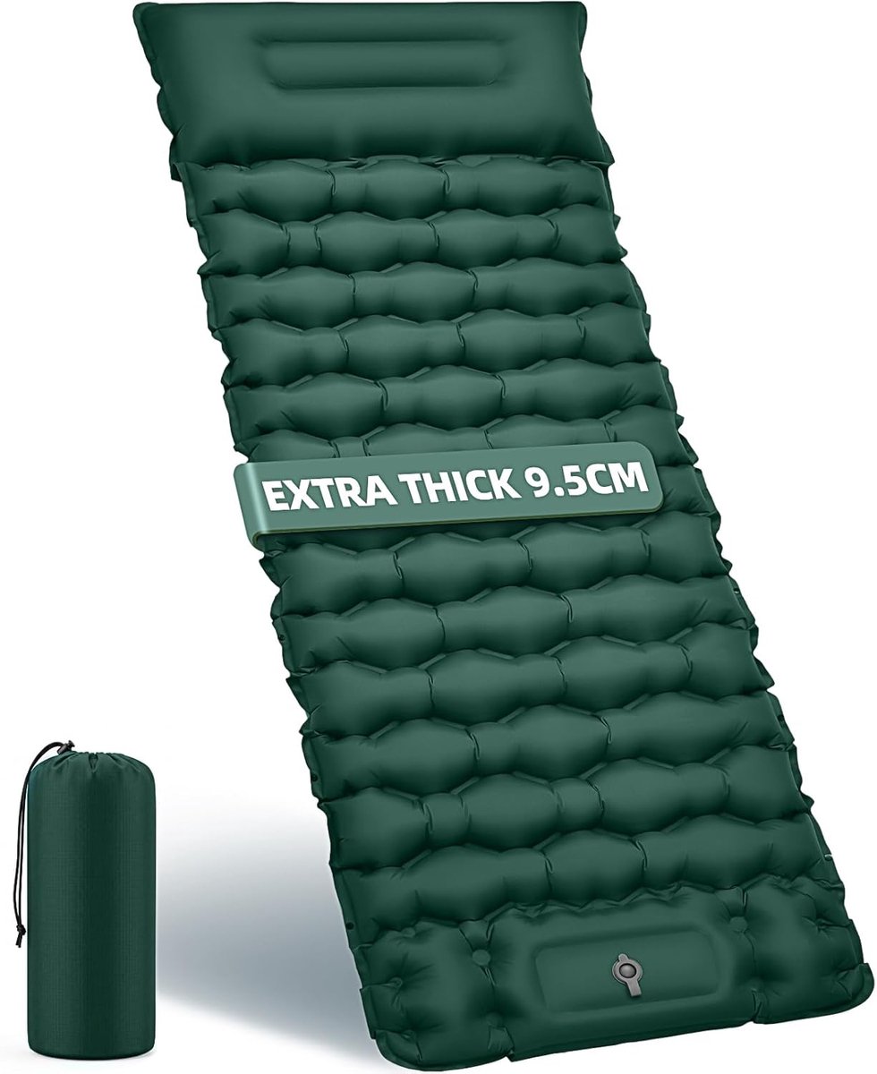SnelShoppen - Isomat Camping Luchtmatras 9,5 cm Verdikt, 200 x 69 cm Ultralichte Comfort Matras voor Camping, Festivals, Tuin en Vakantie