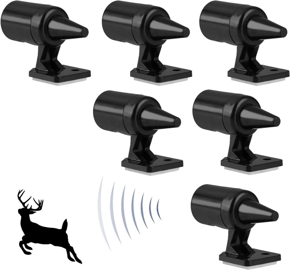 Ultrasone deersignalen set van 6, luchtgestuurde waarschuwing voor wilde dieren, voorkomt aanrijdingen met herten en andere dieren