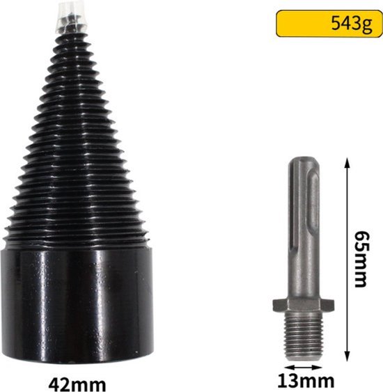 Houtsplitter - 42mm - Houtsplijter - Houtklover - Houtkliever - Splijtboor - Houtkloofboor - Houtklover voor aanmaakhout - ronde handgreep van Kraft24 — afbeelding 3
