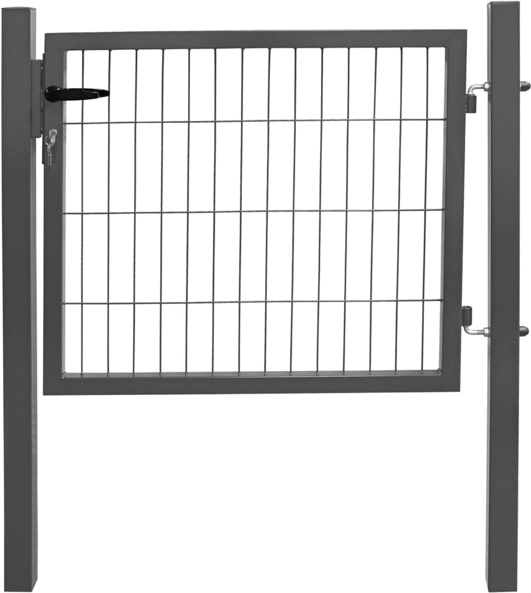 Tuinpoort / Hekpoort / Looppoort – Vierkante buis – Antraciet / Groen – Met slot (V2A roestvrij staal)