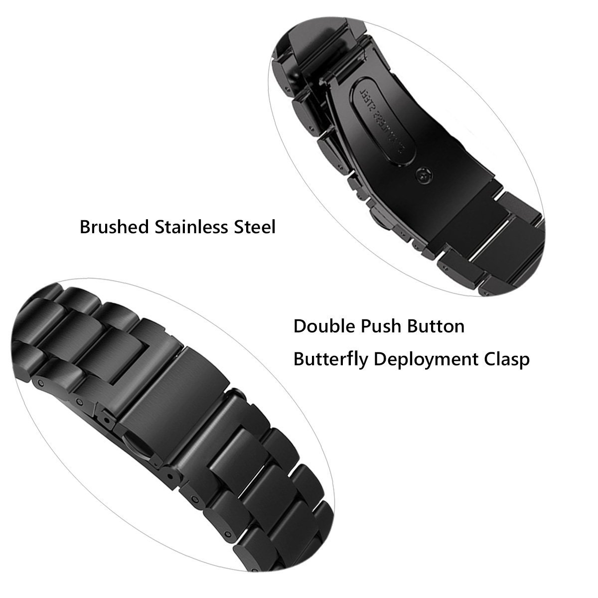 SnelShoppen - Uniseks Roestvrij Stalen Snelspanner Horlogeband 16mm 18mm 20mm 22mm 24mm - M04 voor Sport, Feest en Dagelijks Gebruik