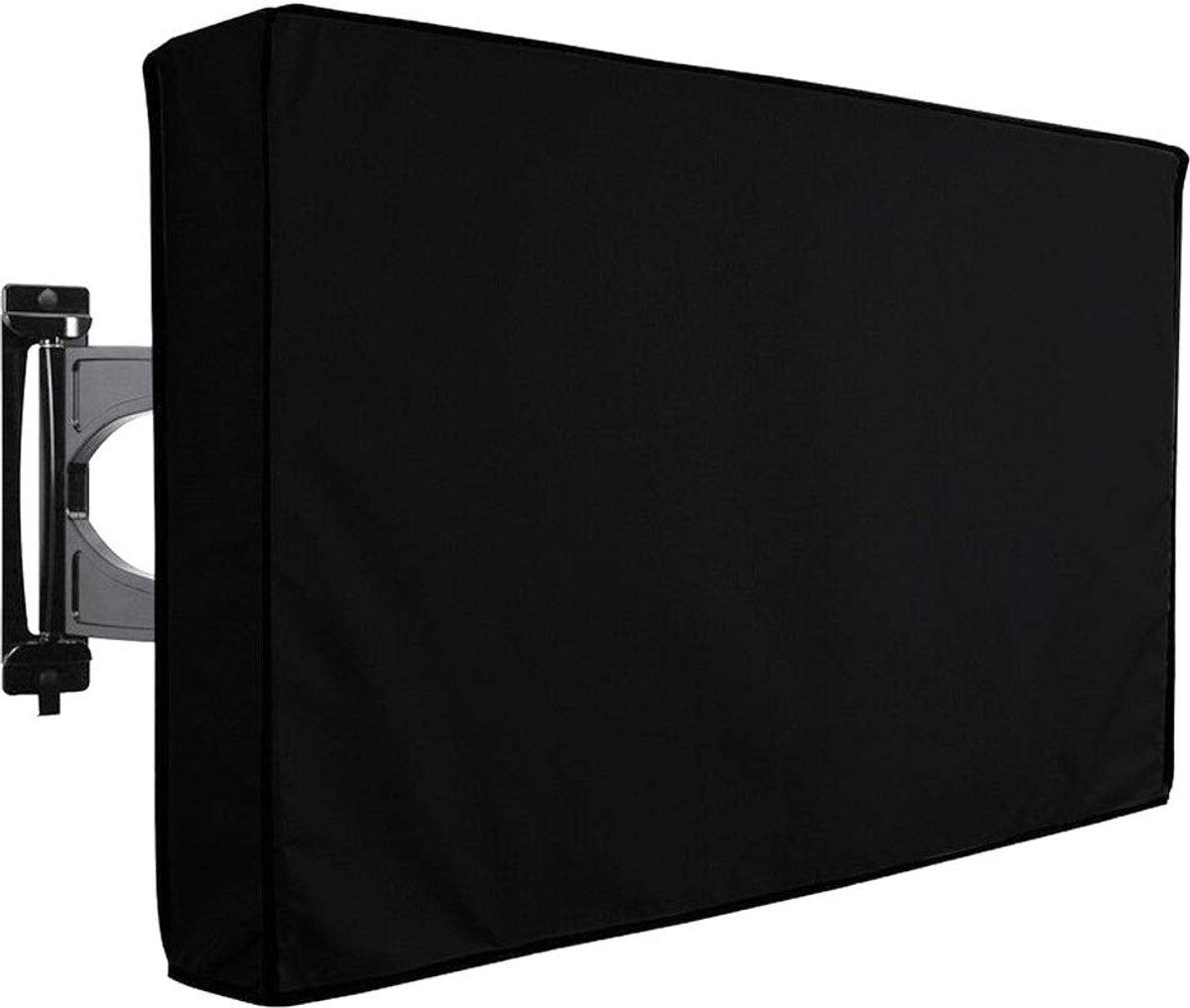 TV Hoes Buiten 55 tot 58 inch - Waterdichte TV Beschermhoes met Onderbescherming - Universele Weerbestendige Stofhoes voor Muurbeugels - Zwart