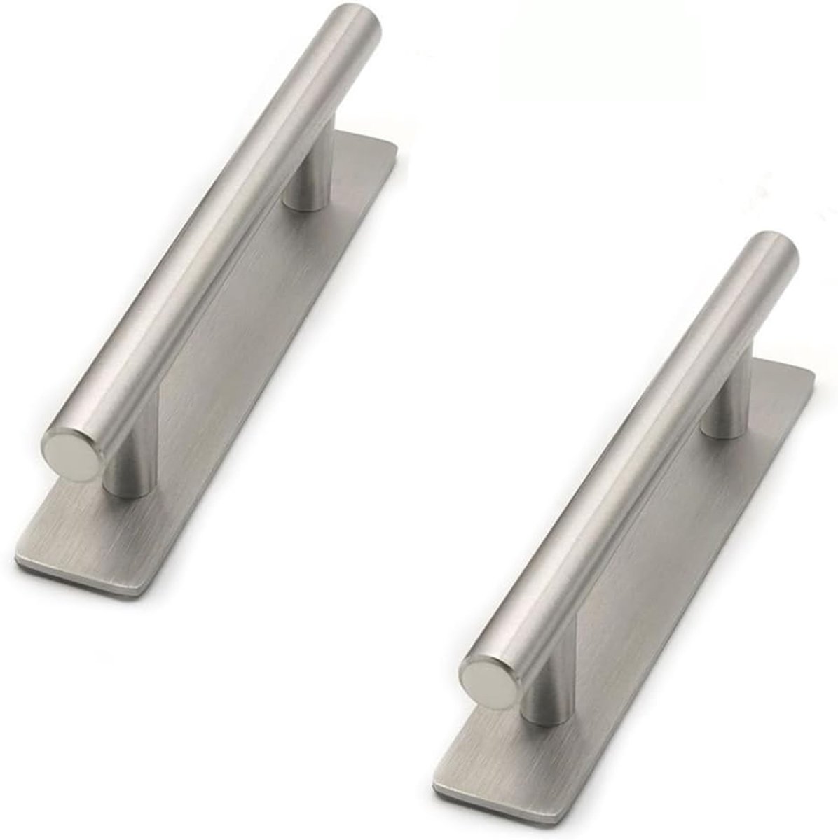 Roestvrijstalen keukengrepen zonder boren set van 2 voor badkamermeubels, schuifdeuren en kasten, 150 x 96 mm, geborstelde afwerking voor een moderne uitstraling