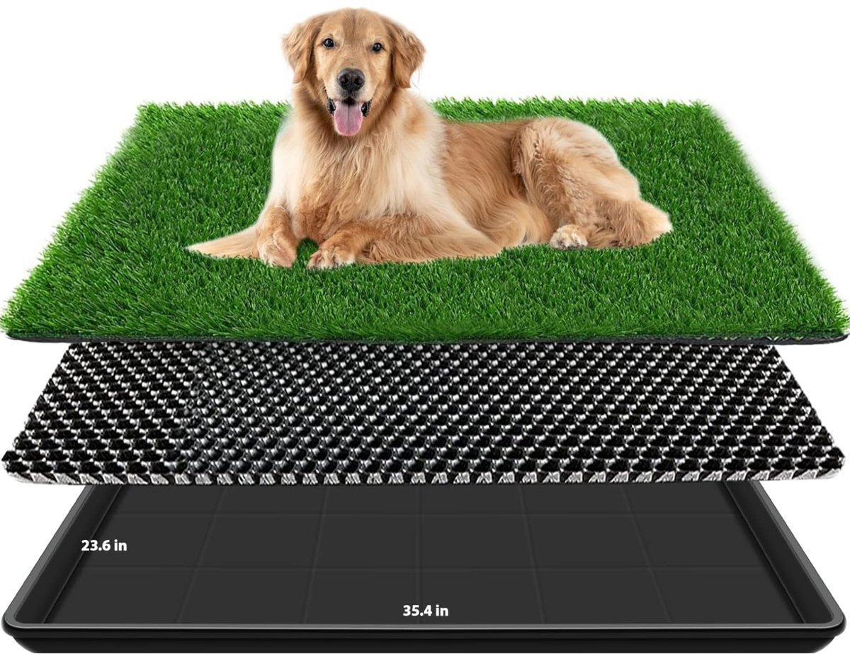 SnelShoppen - Kunstgras Hondentoilet 60 x 90 cm - Herbruikbaar Puppytoilet voor Kleine Honden - Trainingsmat voor Huisdieren - Ideaal voor Binnen en B