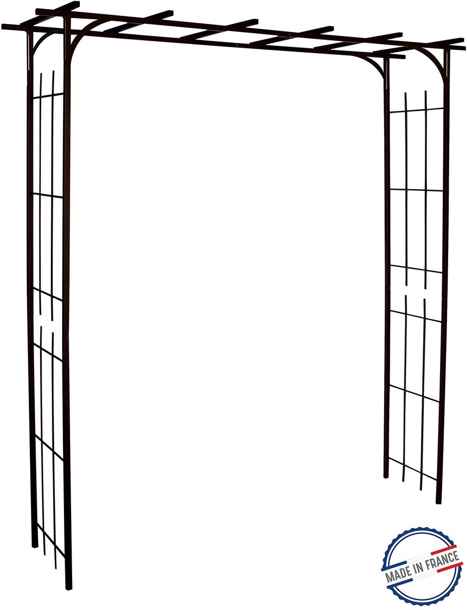 SnelShoppen - Grote pergola voor klimplanten, vierkante buis, antiekijzer, 187 x 40 x 198 cm, duurzame tuinconstructie voor een sfeervolle tuin, balko