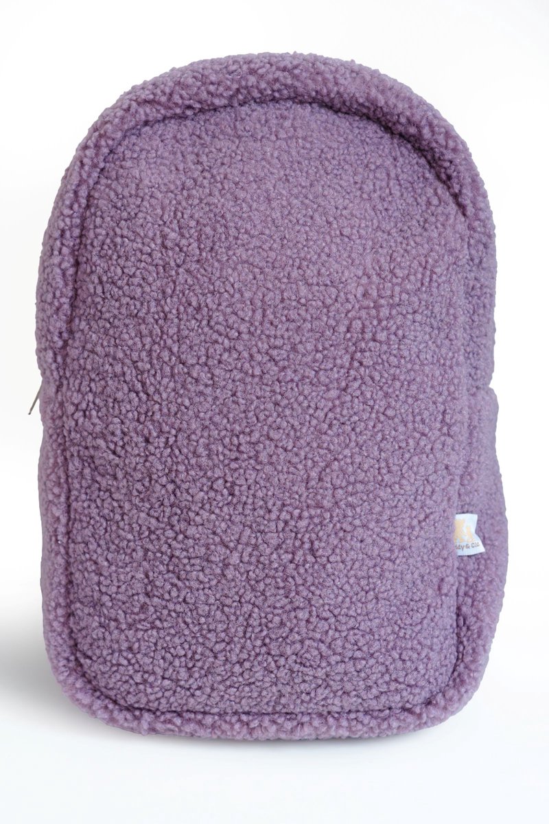 Teddy&Clo. - Teddy Kinderrugzak - Teddy/Fleece - 20 x 30 x 9 cm - Paars - School & Opvang