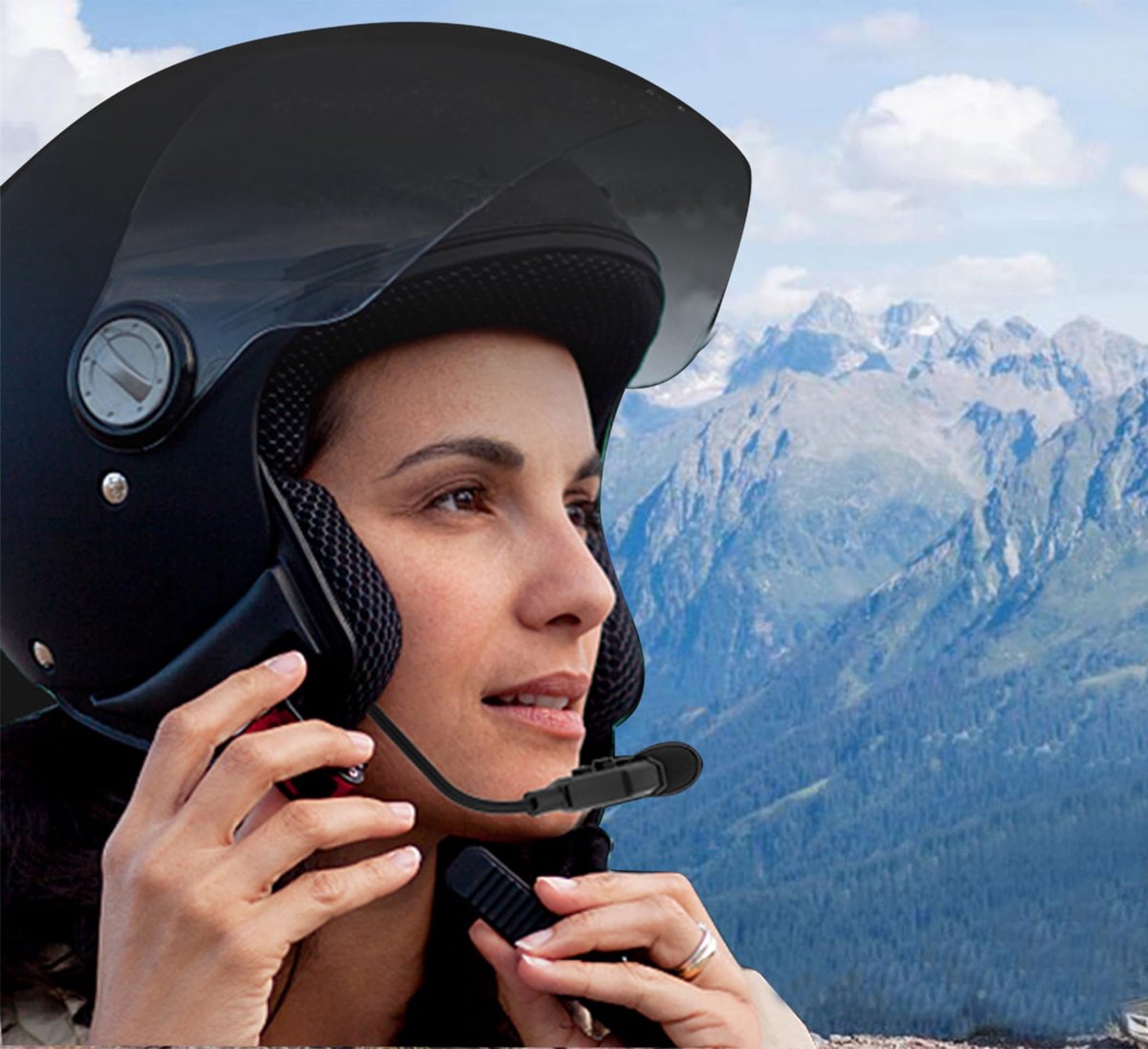 SnelShoppen - Motorhelm met Bluetooth 5.1 Hoofdtelefoon, CVC-Ruisonderdrukking, 3D Geluidseffecten, Verbind 2 Mobiele Telefoons, Ideaal voor Motoren e