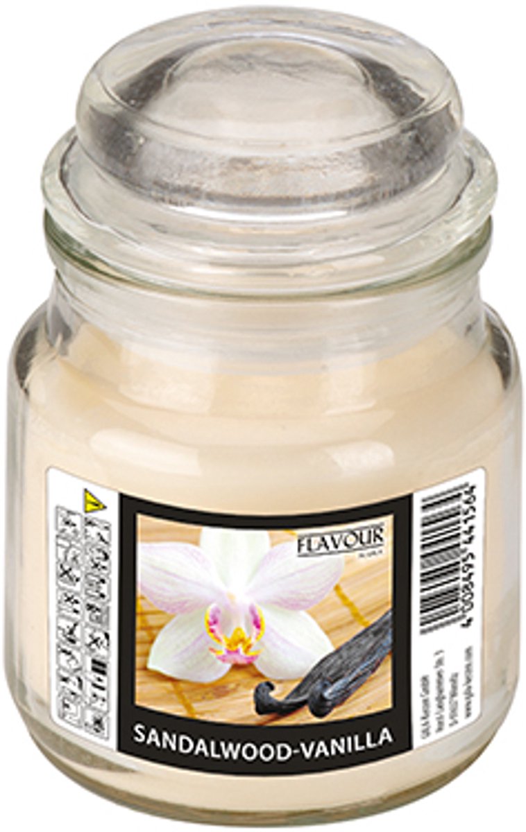 6x GALA Snoeppot met waxvulling Ø 60 mm · 85 mm ivoor - Sandalwood-Vanilla