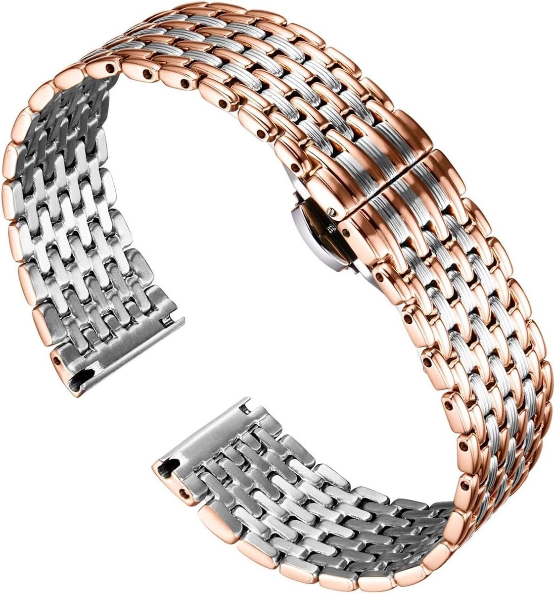 Ultra Dun Mesh Roestvrijstalen Horlogebandjes Lichtgewicht Metalen Horlogeband Gepolijste Vervanging Horlogebanden 12mm/14mm/16mm/18mm/20mm/22mm voor Heren en Dames