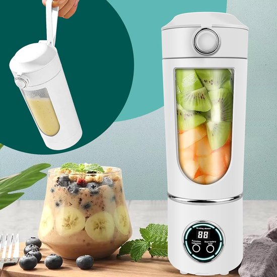 mixer 700 ml smoothie maker, mini blender to go, draagbare oplaadbare blender met messen voor sportschool, kantoor, camping, reizen — afbeelding 4