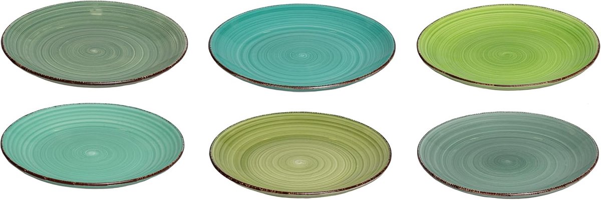Ontbijtborden/Dessertborden Delice Groen ø 19 cm - 6 stuks