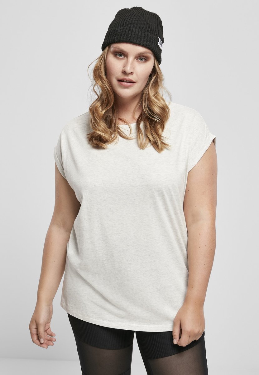 Urban Classics Extended Shoulder Dames Tshirt 3XL Grijs