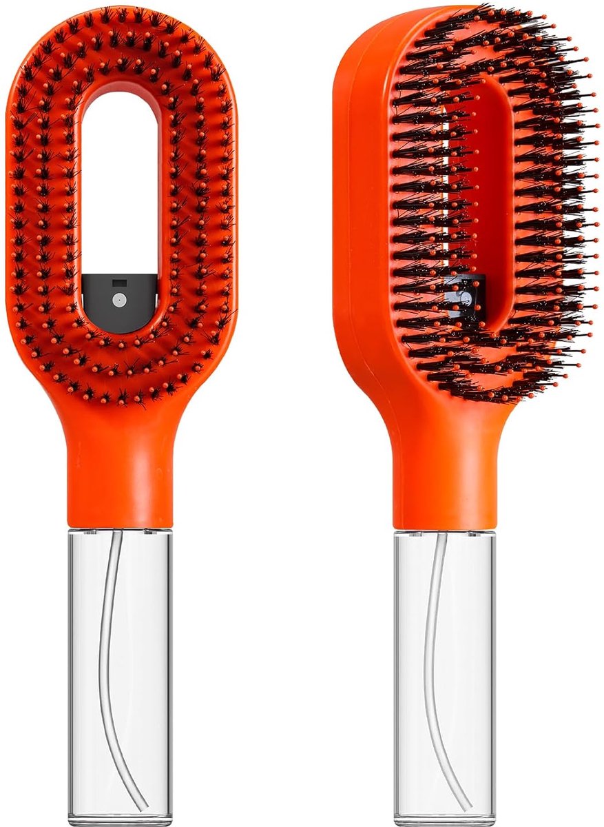 2-in-1 kam met continue spray en waternavulfunctie - kamt gemakkelijk en voorkomt pluizen - geschikt voor nat en droog haar - geschikt voor steil, krullend en dik haar - oranje