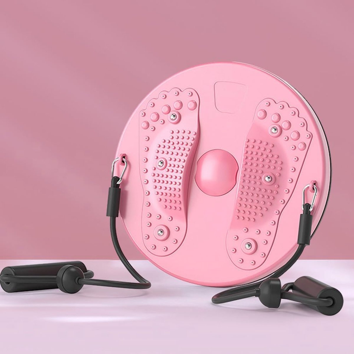 Twist Taille Disc Balance Board met Trekkoord - Body Shaping Taille Twisting Disc - Fitness Draaitafel voor Thuistraining, Taille Wriggling Plate met Weerstandsbanden en Voetmassage