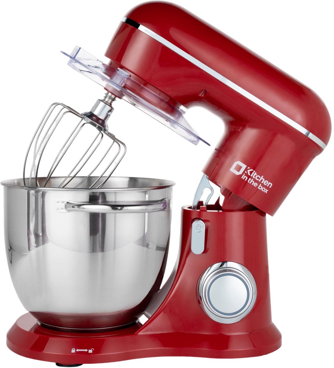 SnelShoppen - Keukenmachine 1300 W, 6 liter Kneedmachine, Deegmachine voor Thuisbakken, Rood, 10 Snelheden met Kneedhaken, Garde en Roerhaken, Ideaal