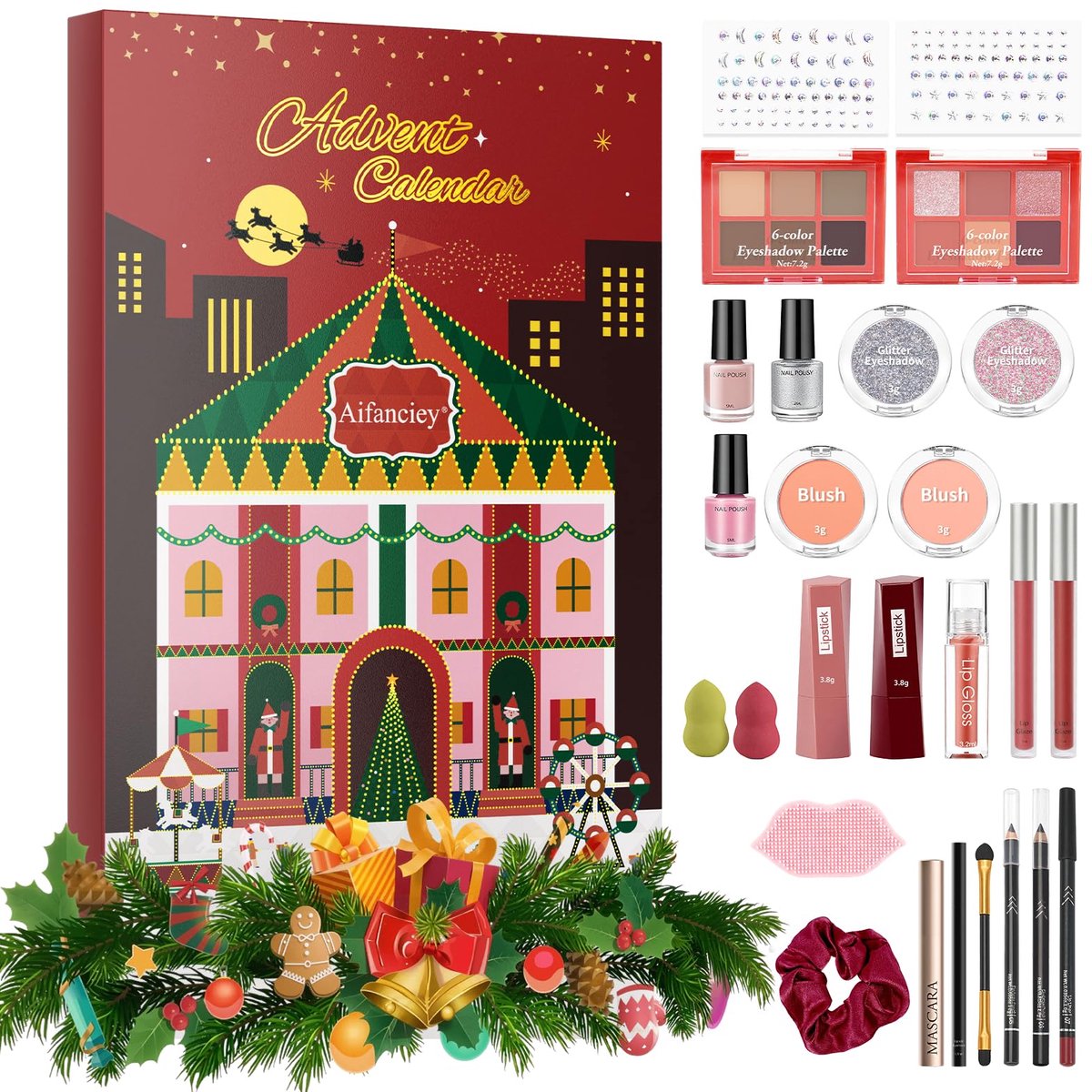SnelShoppen - Kerstmis Advent-Kalenders 2025 - 24 Deurtjes - Feestelijke Decoratie - Voor Kinderen en Volwassenen - Luxe Kwaliteit - Diverse Kleuren