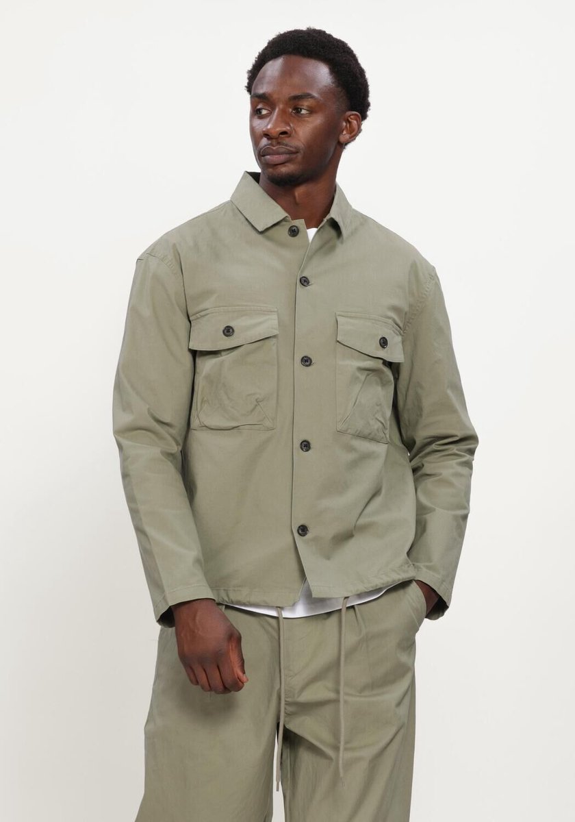 Anerkjendt Akotto Cotton Overshirt Overshirts Heren - Khaki - Maat XL
