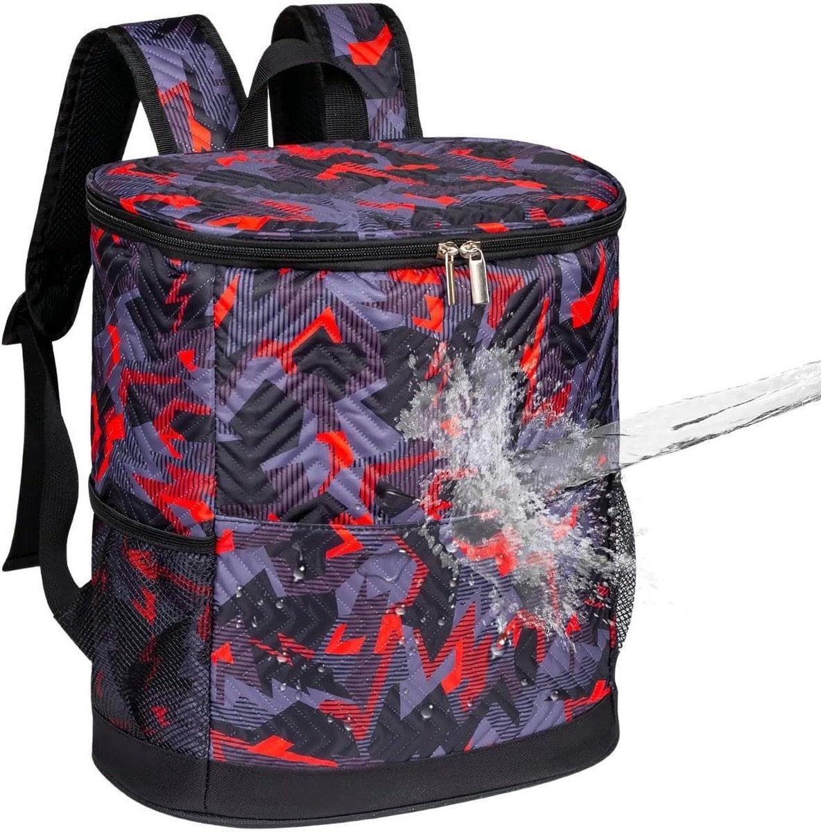 Geïsoleerde Koeltas - Opvouwbare Box - Buitenactiviteiten - Lekdichte Constructie - 33 x 29 x 10 cm - Camouflage rood