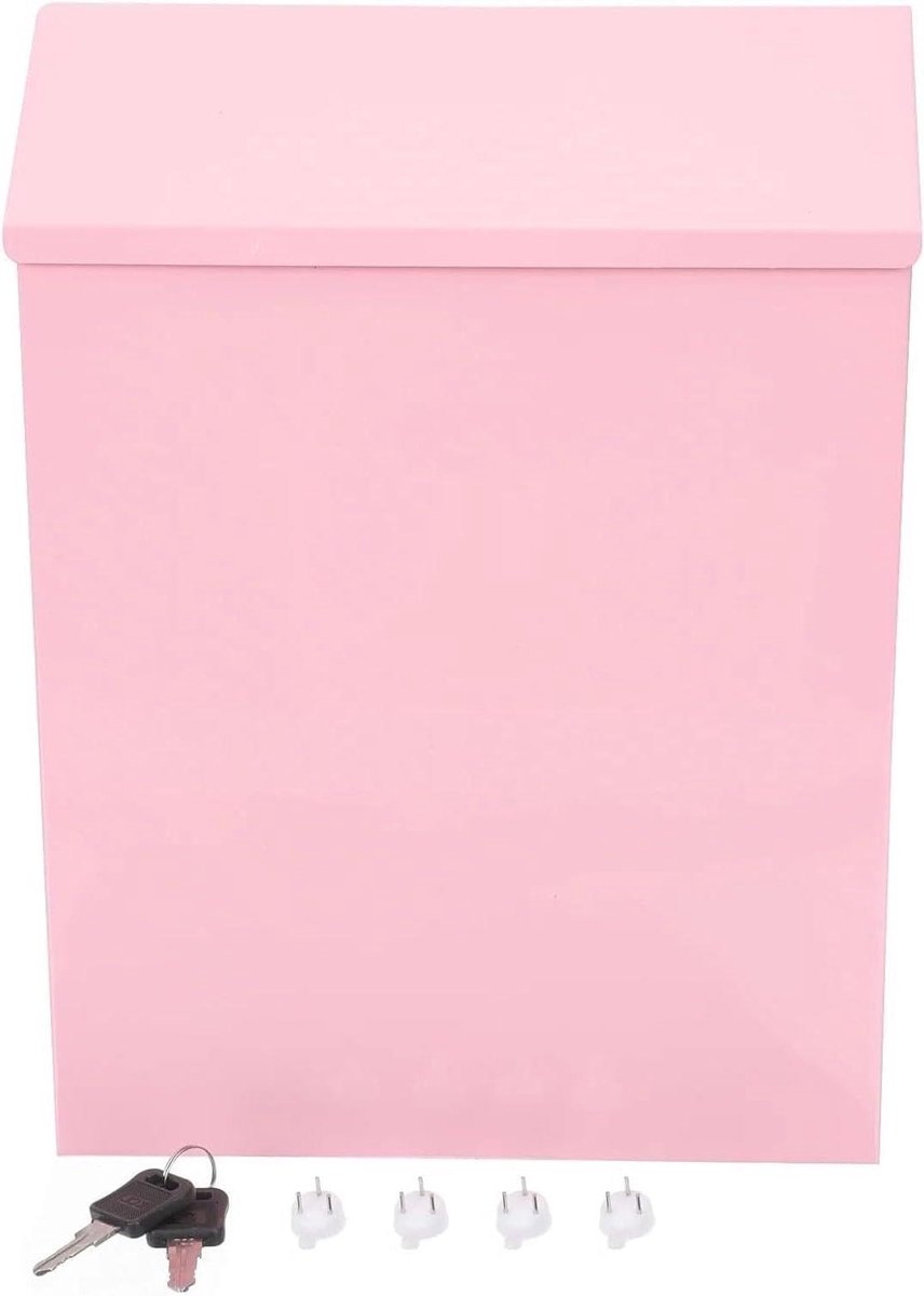 Afsluitbare Brievenbus - Buitenbus Post - Veilig Post Ontvangen - Grote Capaciteit - 22x7x30cm - Roze