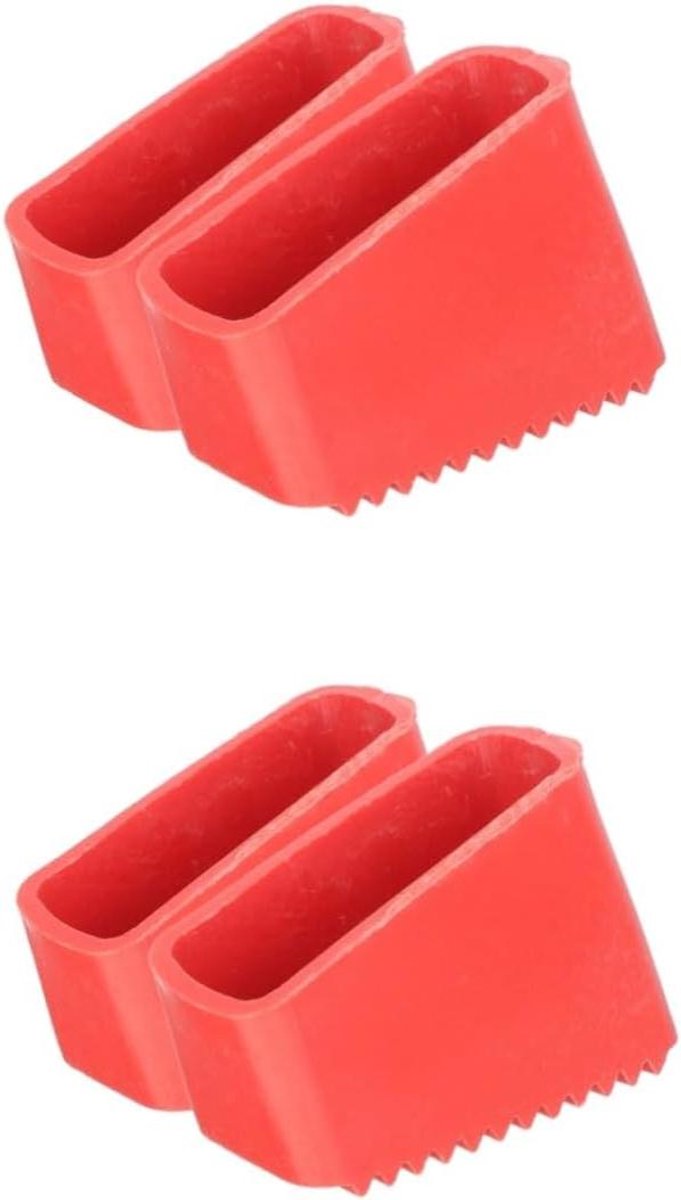 Laddervoethoezen - Ladderbeschermers Rubber - Vloer Beschermen - Anti-slip Ontwerp - 5.5x3.8x2.5cm - Rood