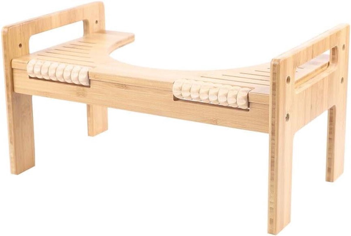 Toiletkruk Bamboe - Krukje Toilet - Comfortabel Zitten - In Hoogte Verstelbaar - 45 x 24.4 cm - Natuurlijk