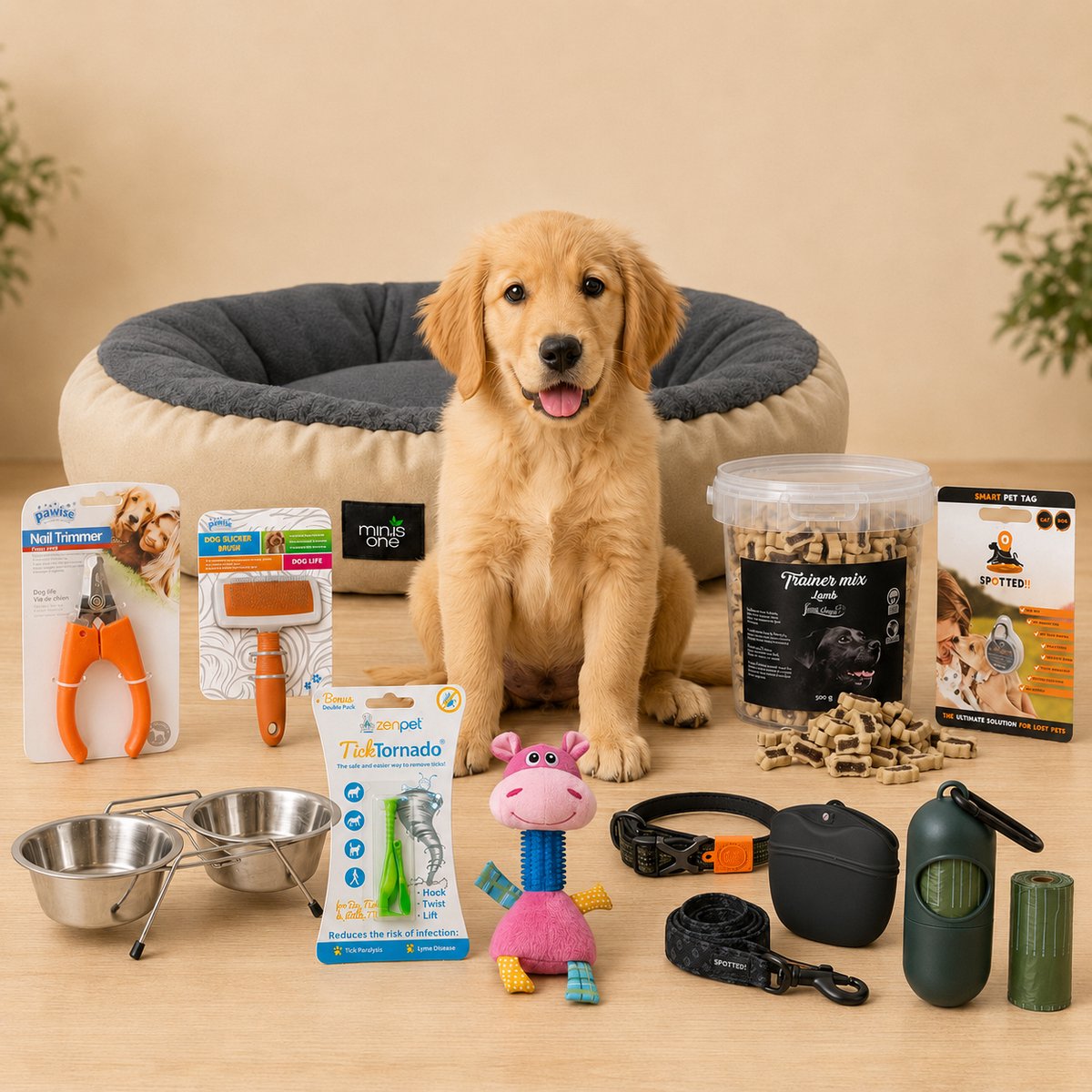 Puppy Pakket Hond Basic 12-delig – Puppypakket Starterset met Mandje, Riem, Halsband en Verzorging thumbnail 6