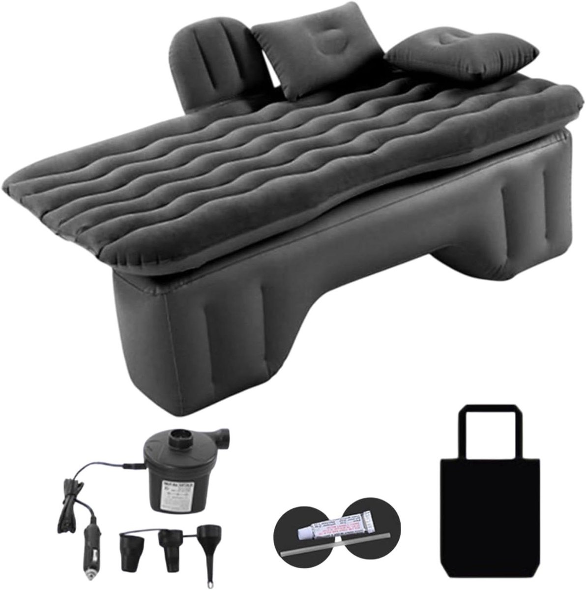 Opblaasbaar Kampeerbed - Luchtbed Auto - Reizen en Kamperen - Ergonomisch Ontwerp - 135x70cm - Zwart