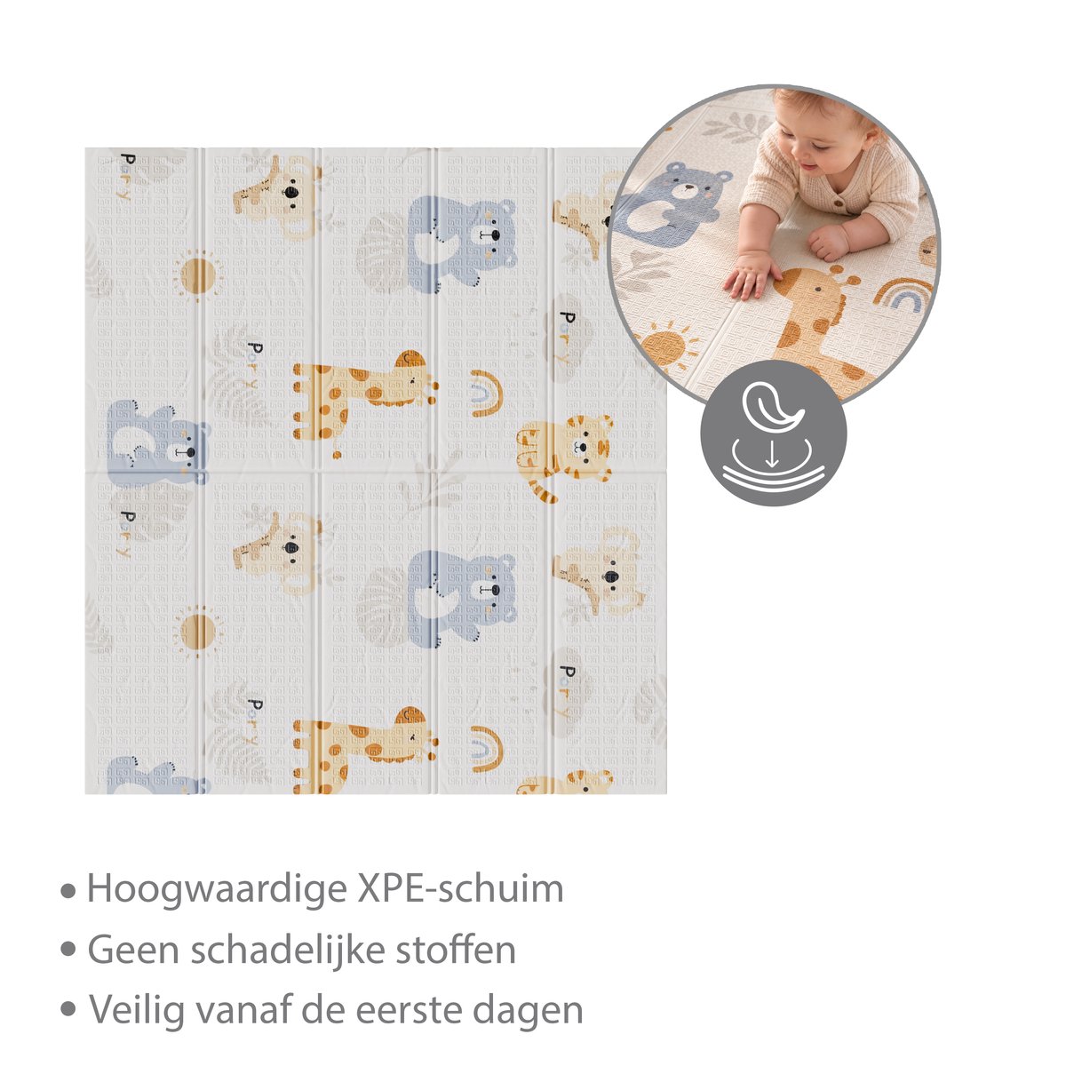 Liefjes & Co Speelmat Baby - Speelkleed Baby 180x200x1,5 cm – XPE Foam Speelkleed – Dubbelzijdige - Opvouwbaar thumbnail 2