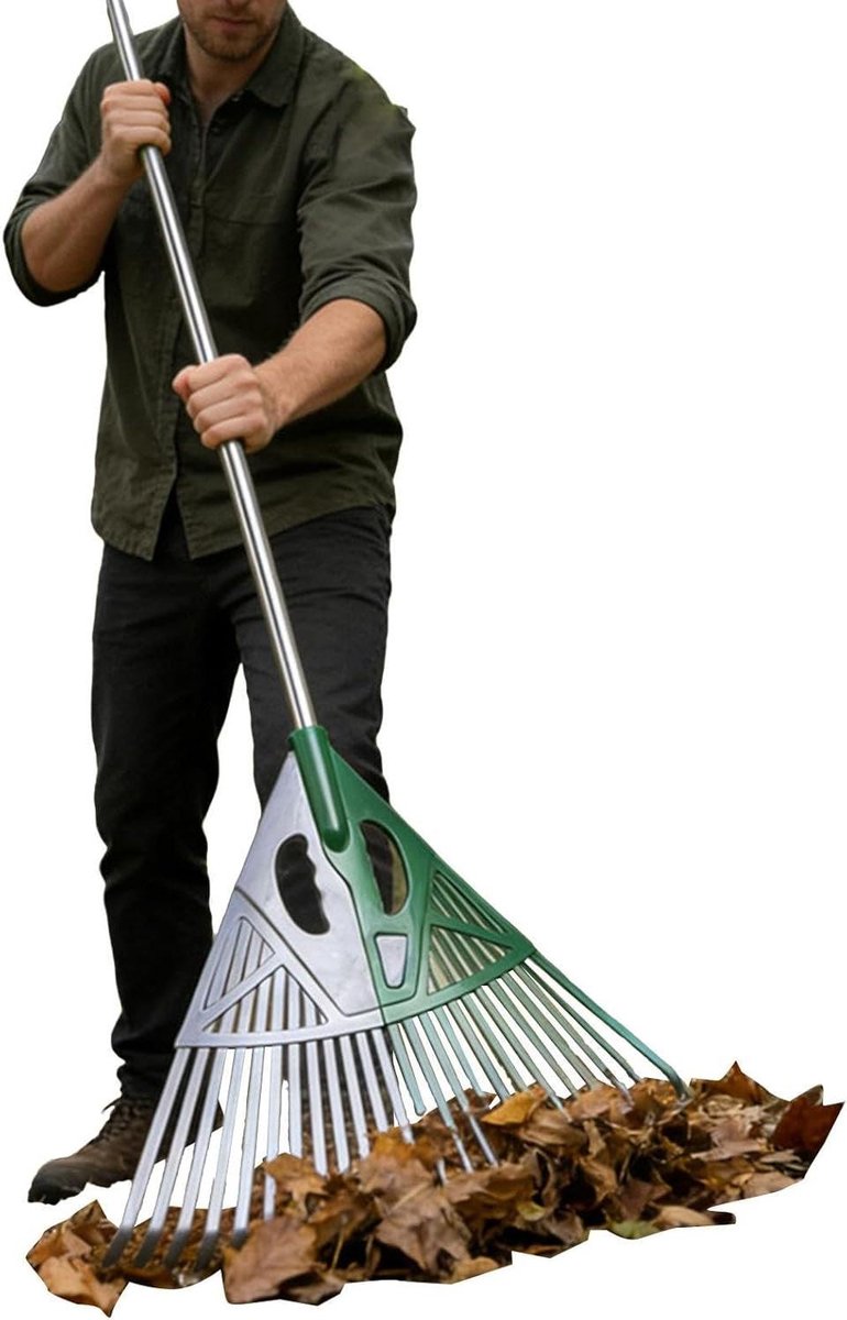 Gazonhark Bladeren - Bladhark Tuin - Onderhoud Gazon - Brede Kop - 28W cm - a