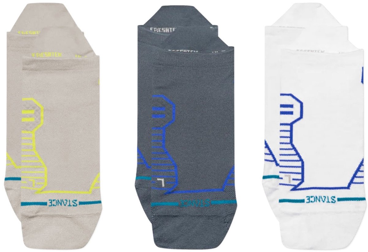 Stance unisex freshtek infiknit run footies variegated tab grijs & wit