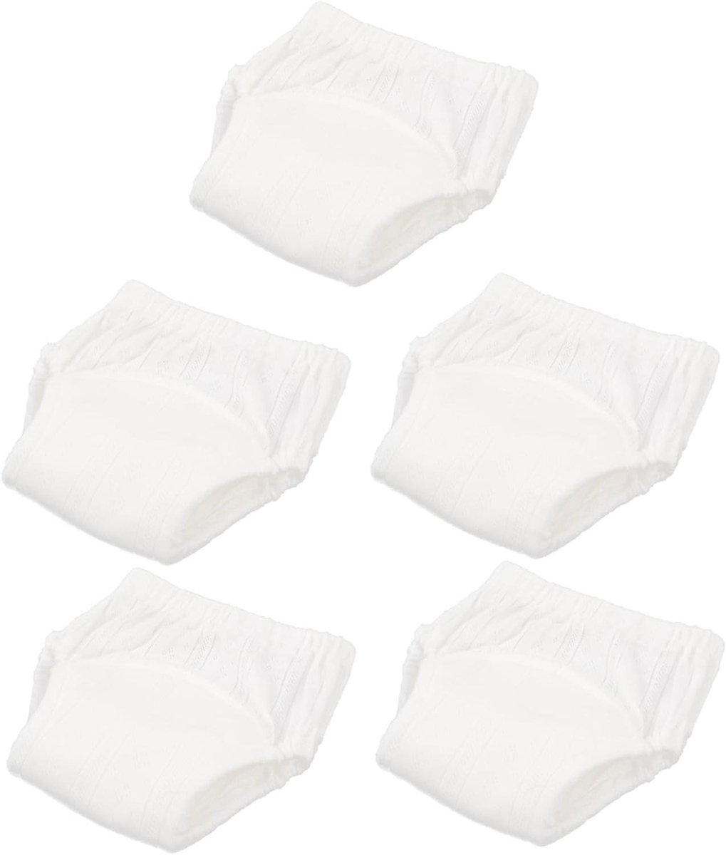 Oefenbroekjes Katoen - Potty Training Pants - Zindelijkheidstraining - Wasbaar en Herbruikbaar - 5 Stuks - Wit