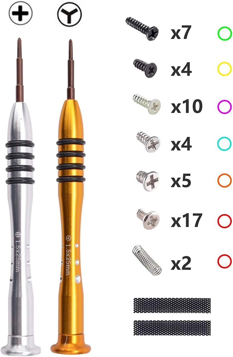 eXtremeRate Kruis Schroevendraaier Tri-Wing Schroevendraaiers Set, Monteren Demonteren Gereedschap Set met Veren & Pincetten & Schroeven voor Nintendo Switch Lite