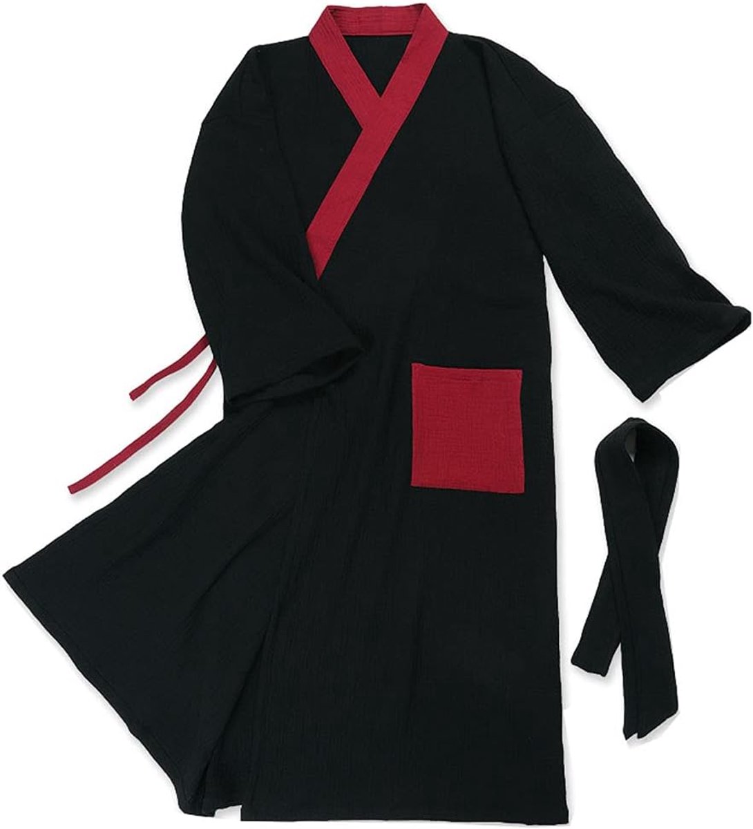 Japanse Kimono Double Gauze Katoenen Gewaad Plus Size Zen Kleding Taoïstische Kleding ROBE