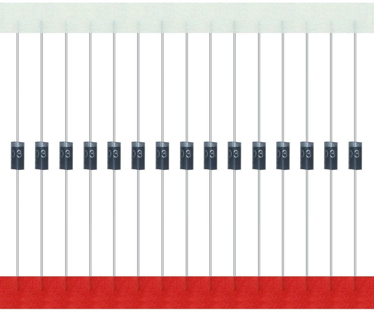 200 stuks 1N4003 gelijkrichterdiode 1A 200V DO-41 Axial 4003 1 Amp 200 Volt IN4003 Elektronische siliconendiodes