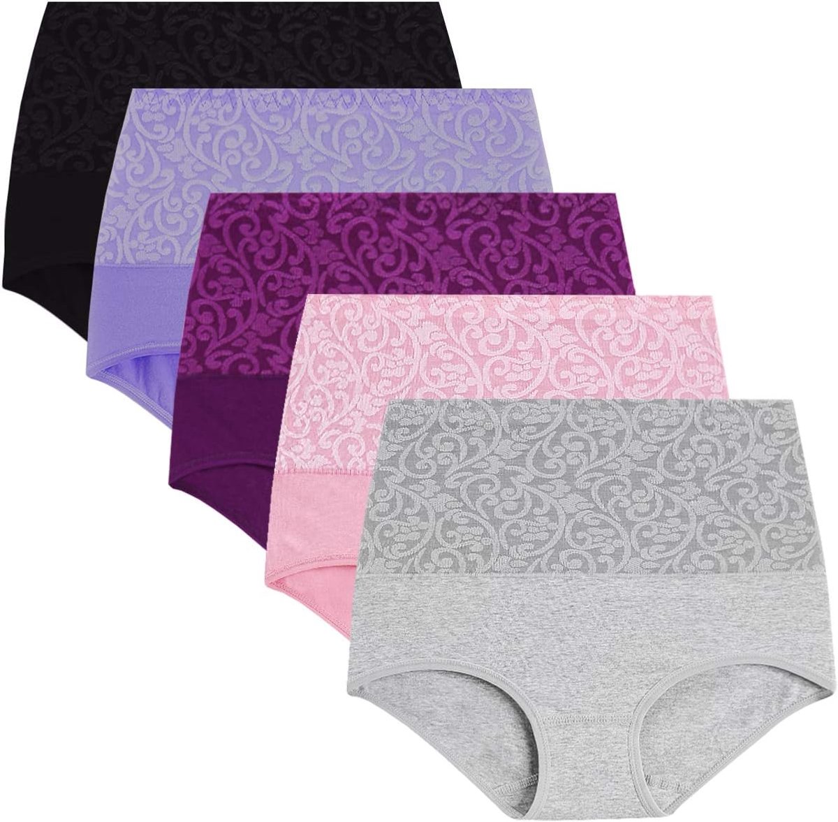 Onderbroek voor dames, katoen, hoge taille, slips, hoge taille, multipack