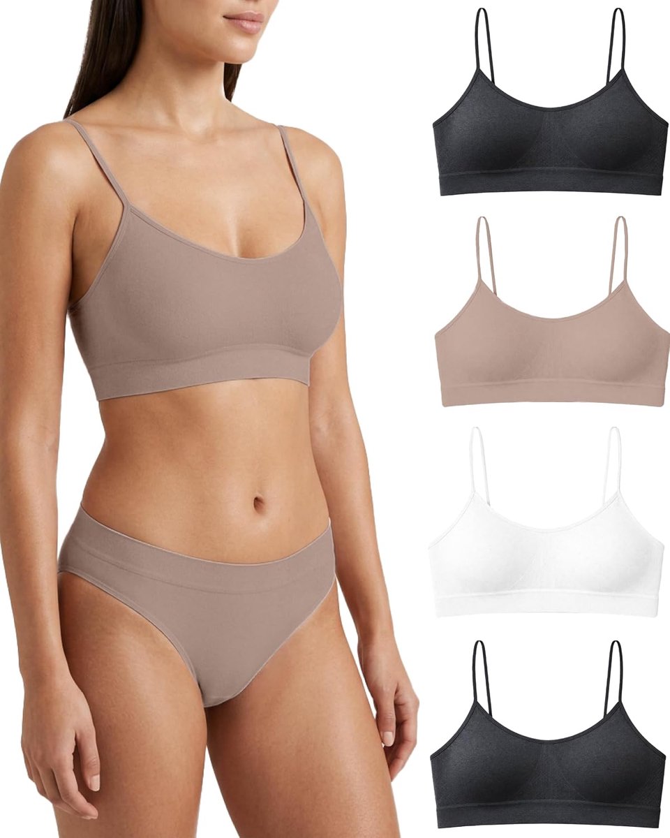 Dames BH Zonder Beugel Smalle Schouderbandjes 3 Stk - Zachte Microvezel, Seamless Comfort Bra, Onzichtbare Lingerie - Made in Italy