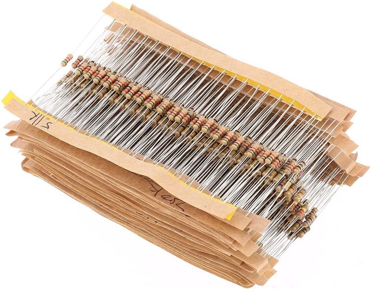 560 stks 1/4W Watt 1% koolstofweerstanden assortimentskit 56 waarden (1 ohm ~ 10M ohm)