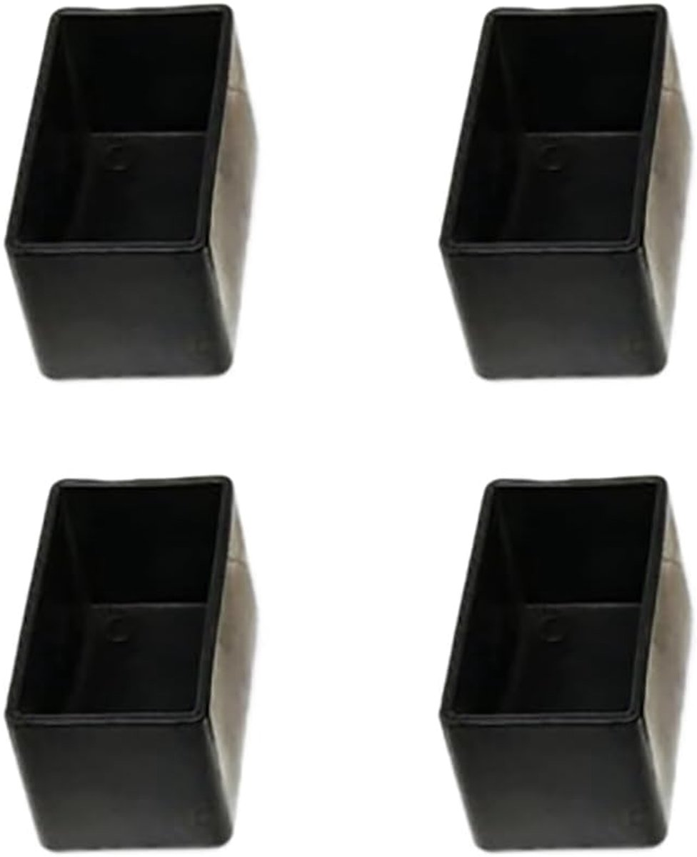 Stoelpootdoppen, rechthoekig, set van 8 stuks, beschermkappen voor stoelpoten, antislip, vloerbeschermdoppen, dikke beschermkappen voor stoelpoten, zwart, 30 x 40 mm