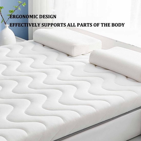 Japanse Futon Matras - Oprolbare Matras Gastenbed - Comfortabel Slapen - Vijflaags Structuurontwerp - Dubbel XL - Wit — afbeelding 2