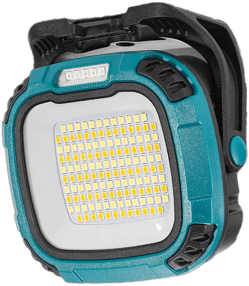 Werkplaatsverlichting - Draagbare LED-campinglamp - Oplaadbare, magnetische, waterdichte lamp - Geschikt voor kamperen, autoreparatie en werkplaatsen - Handlamp voor garages - W892-3 - Ingebouwde batterij + haak - Blauw