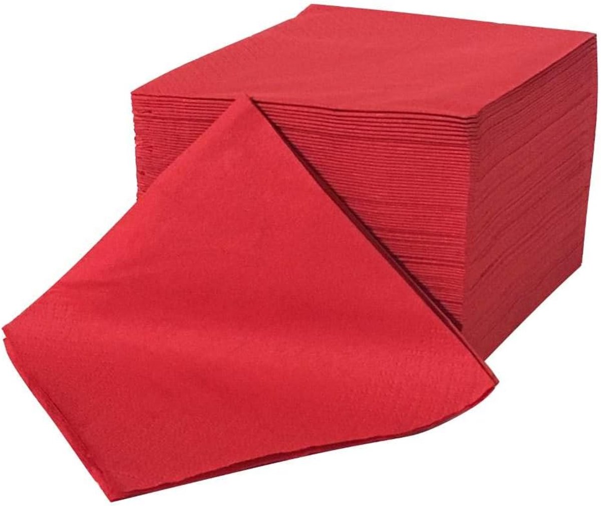tweelaags 24x24 (gevouwen 12x12) - rood - 100 stuks