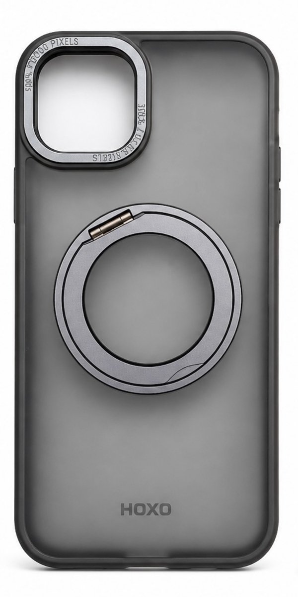 HOXO Magnetic Phone Case - MagSafe Compatible - 360° Ring Stand - Frosted TPU + PC Back Cover - Shockproof Protective Case for Apple iPhone