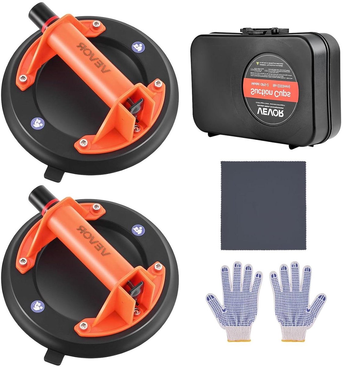 Zuignap Tegels - Glaslifter - Materiaal Verplaatsen - Krachtige Zuigkracht - 20 cm - Zwart