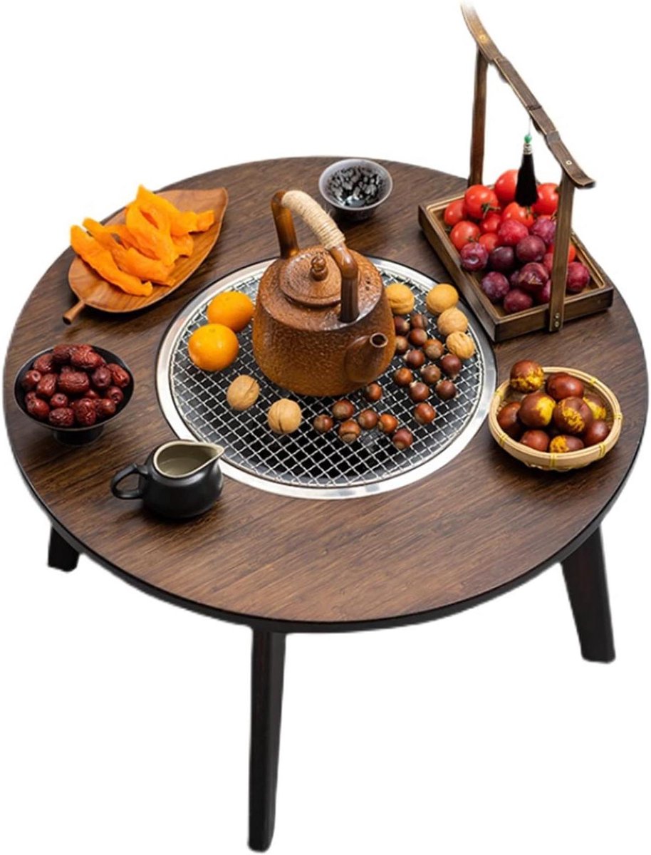 Buiten Tafel - Kooktafel Terras - Gezellig buiten koken - Multifunctioneel gebruik - 70x70cm - Walnoot