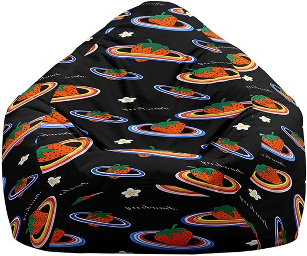 Zitzakhoes Zonder Vulling - Stoelhoes Decoratief - Ontspannen Zitten - Zachte Katoen Linnen - 80 x 90 cm - Planeet Print