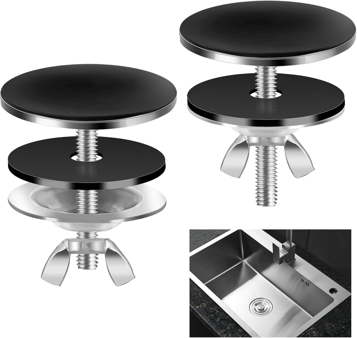 2 Stks Aanrecht Gat Cover Kraan Gat Cover 5 ''Rvs Aanrecht Tap Gat Plaat Stopper Cover Blanking Metalen Plug (Gunmetal)